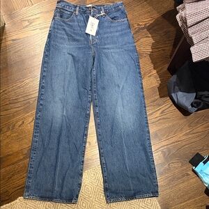 Women’s Blue Wide-Leg Frame Jeans